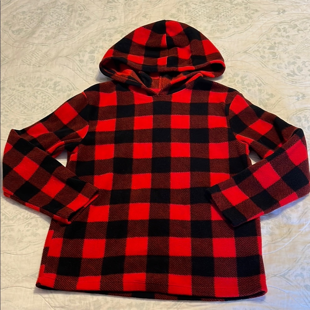 Kids Red and Black Checkered Hoodie